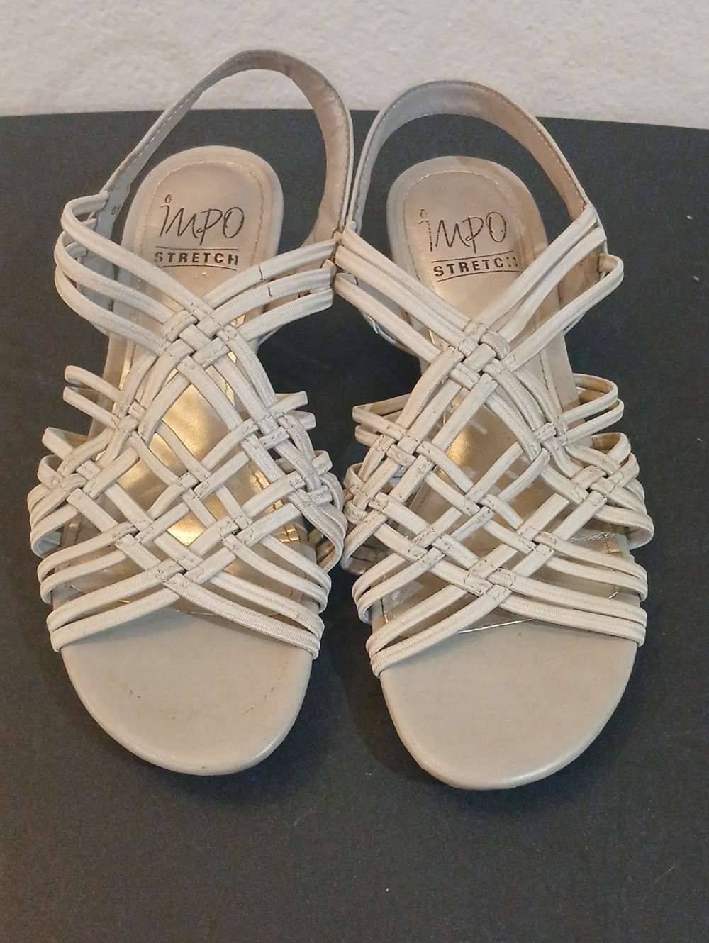 Impo Cream Woven Strappy Sandals